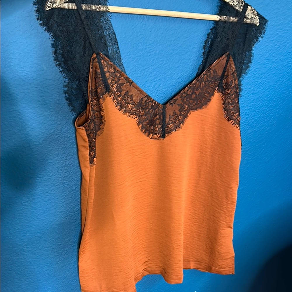 Asymmetrical Orange Lace Camisole